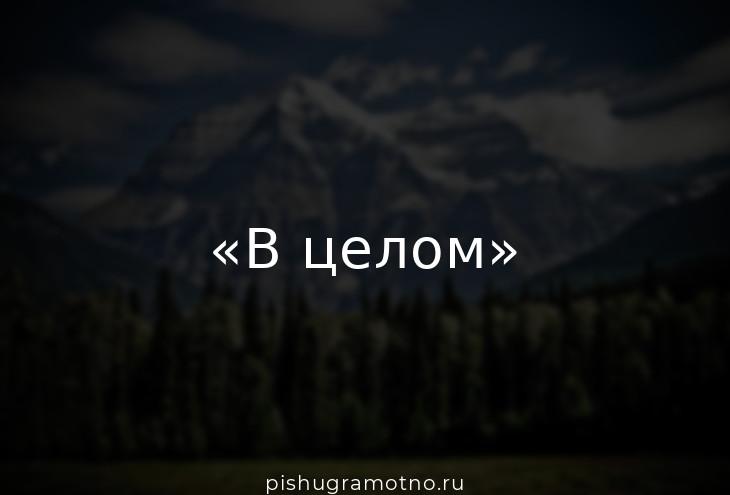 «В целом» или «вцелом»: слитно или раздельно?