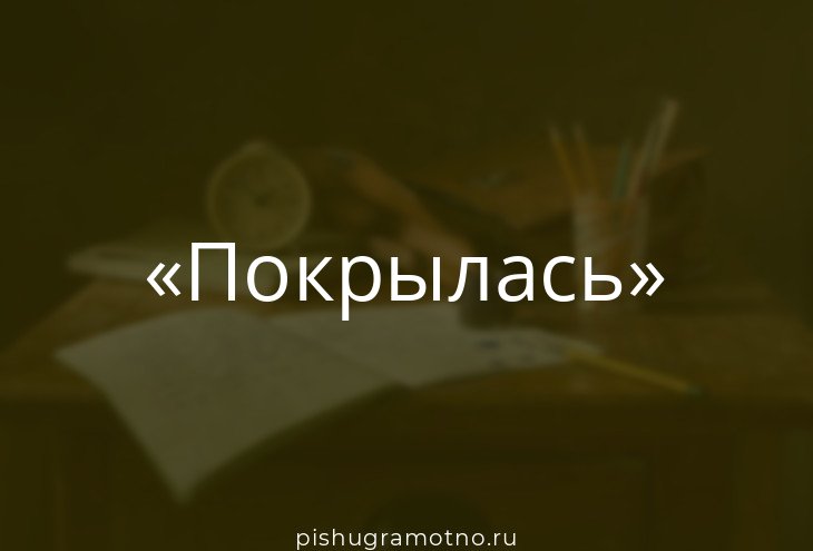 Опиши слово покрылись по плану что обозначает